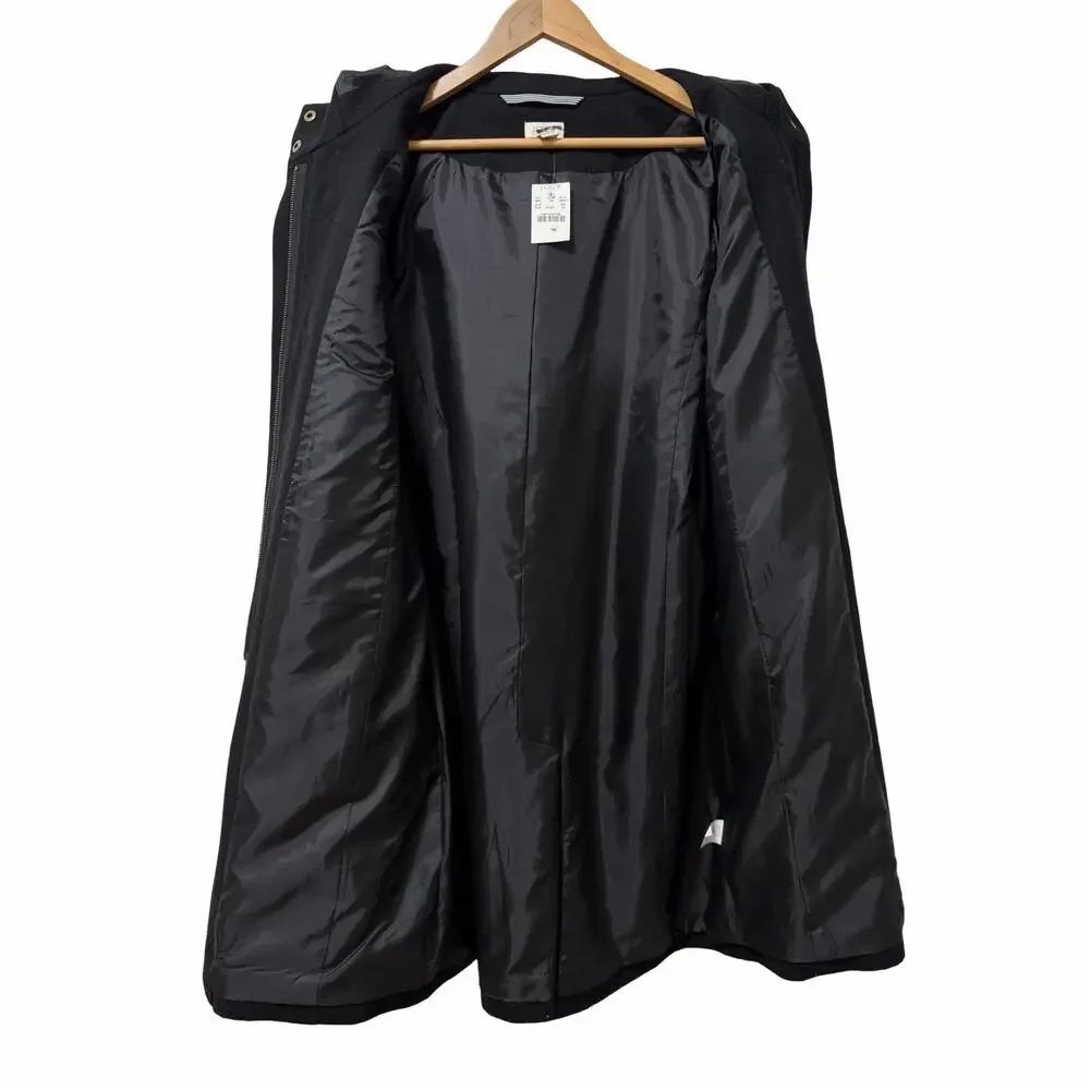 J Crew Womens Toggle Wool Blend Long Coat Size 14 Black Heavyweight Winter Coat‎ - Picture 10 of 14